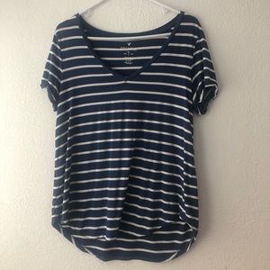 Blue and White Striped Soft Tee